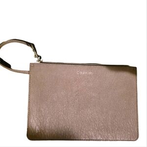 Calvin Klein Gray Wristlet - 1" Depth, 9" Height, 10" Length